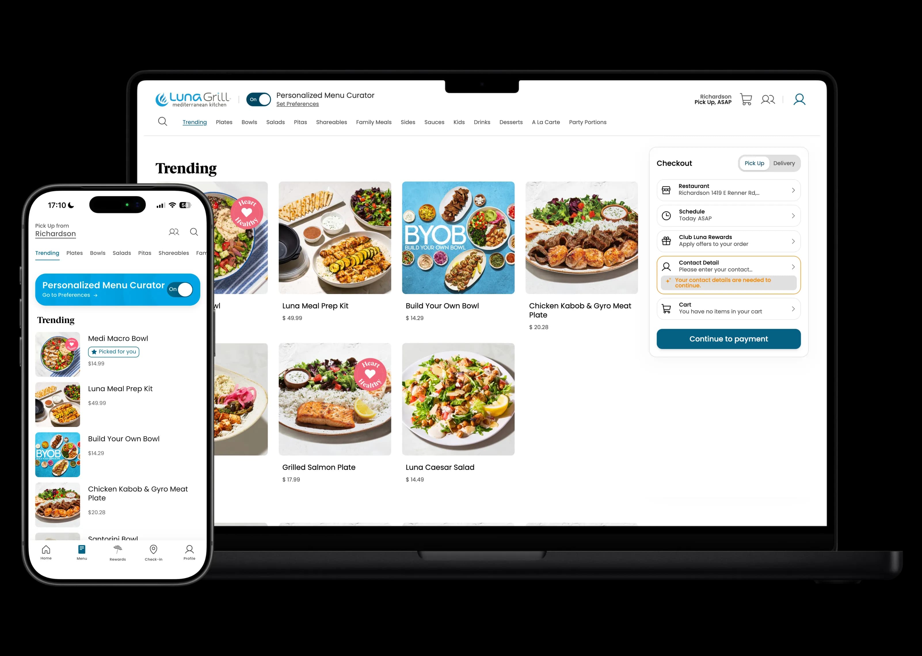 unPLUG digital storefront and integration across web and mobile ordering