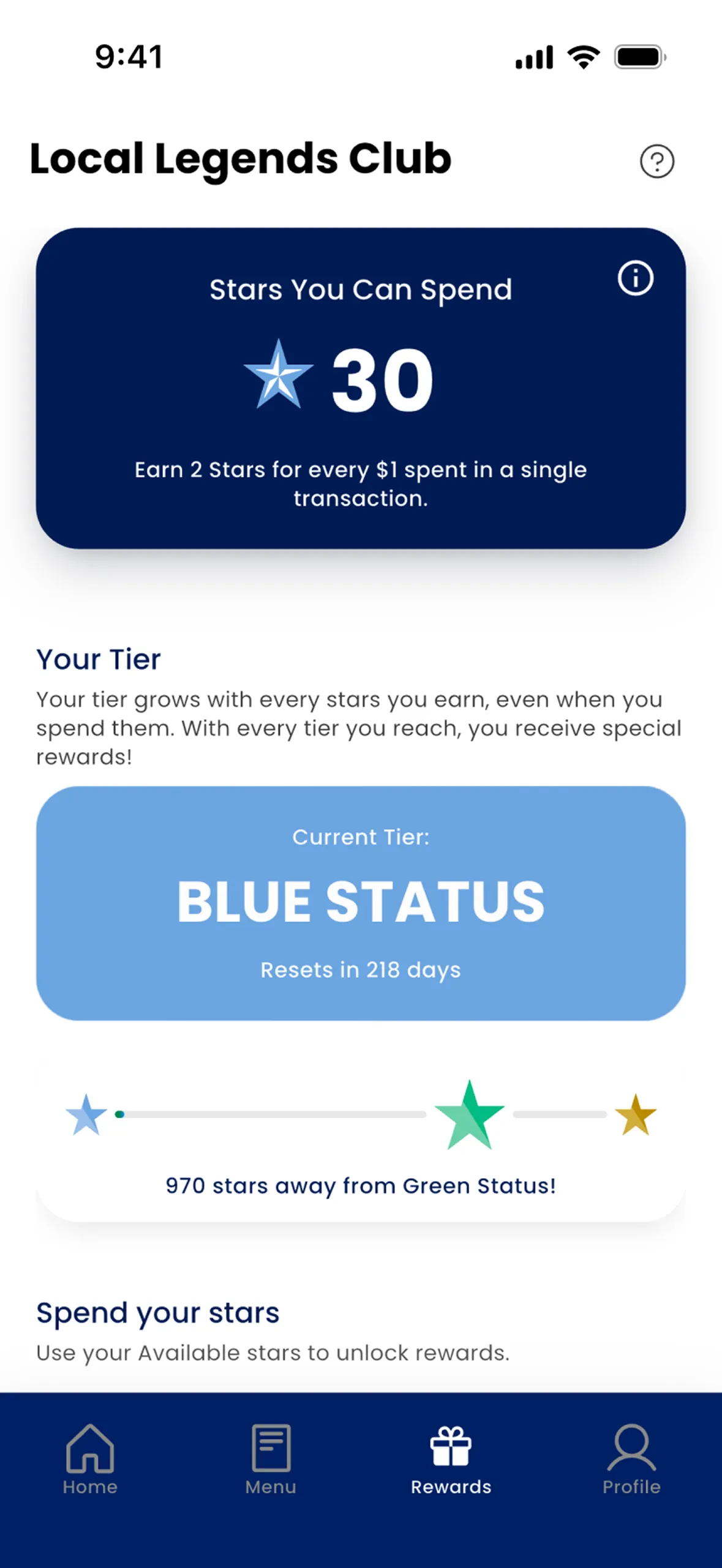 Built-in Loyalty Flow screen preview